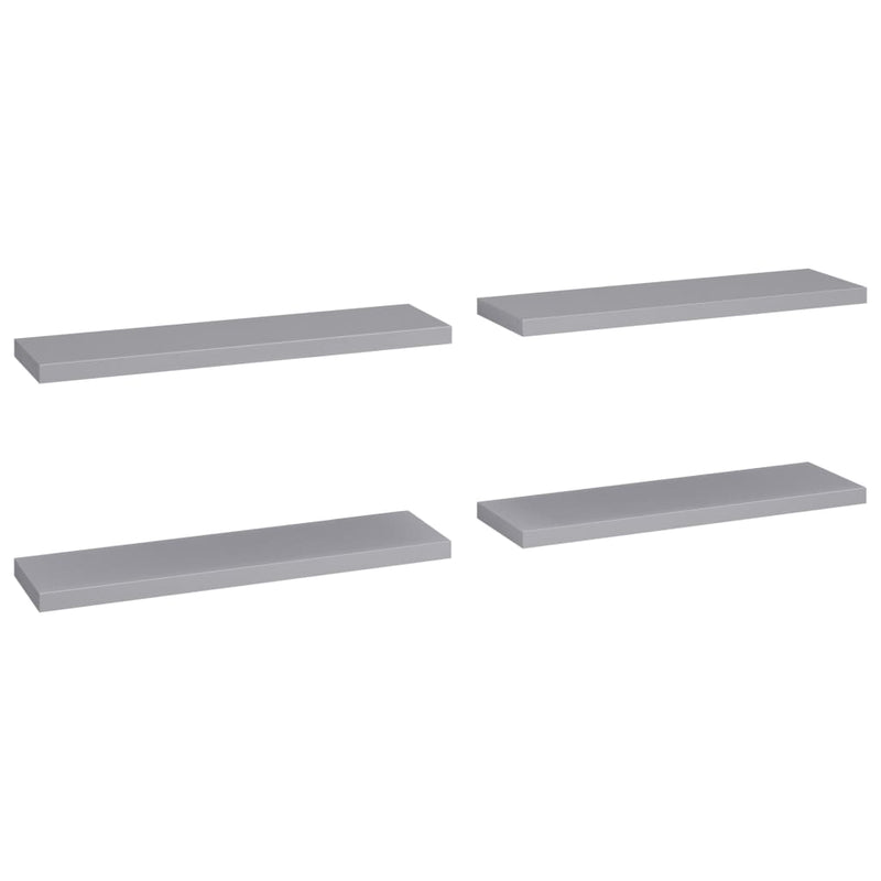 Floating Wall Shelves 4 pcs Grey 90x23.5x3.8 cm MDF