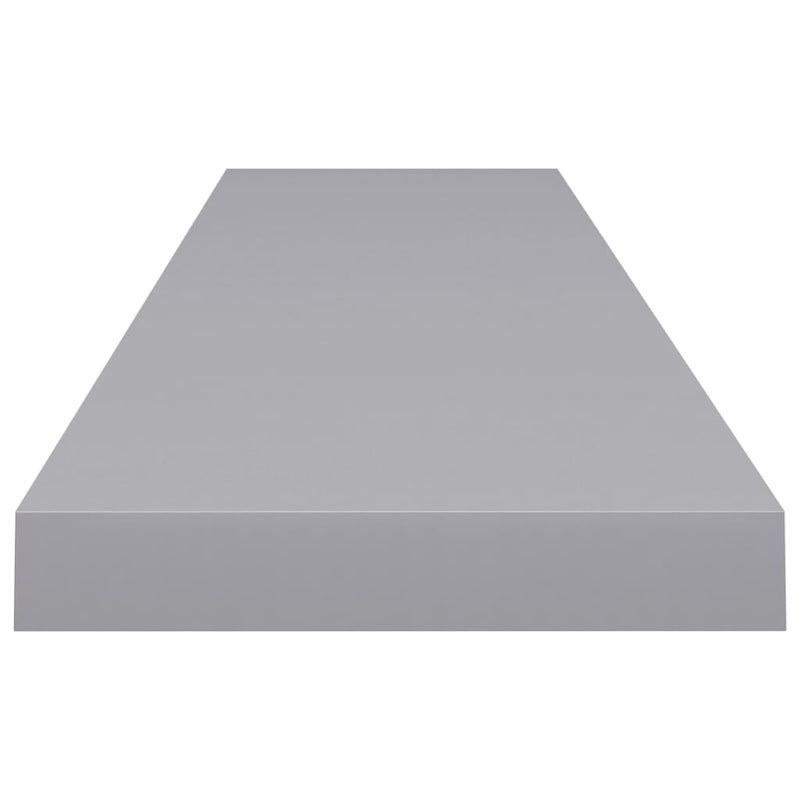 Floating Wall Shelves 2 pcs Grey 120x23.5x3.8 cm MDF