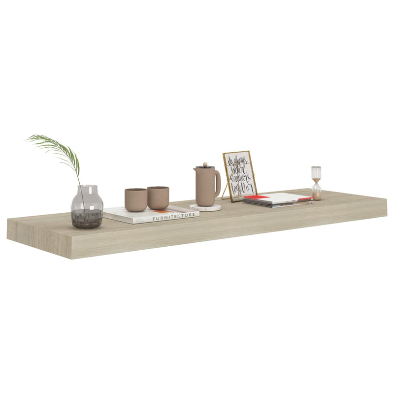 Floating Wall Shelves 2 pcs Oak 80x23.5x3.8 cm MDF