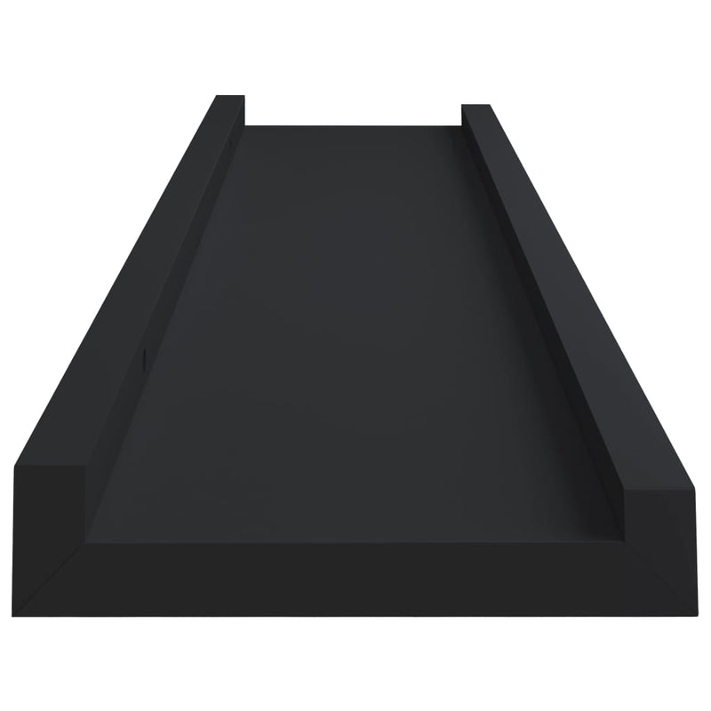 Picture Frame Ledge Shelves 2 pcs Black 60x9x3 cm MDF