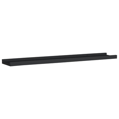 Picture Frame Ledge Shelves 2 pcs Black 80x9x3 cm MDF