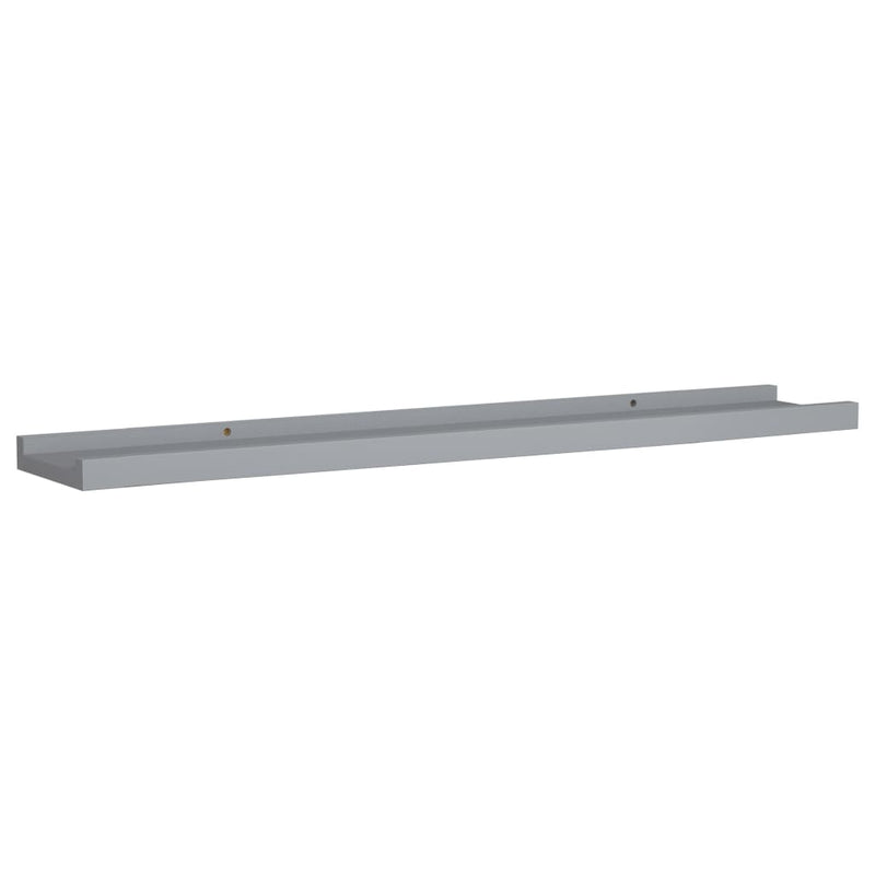 Picture Frame Ledge Shelves 2 pcs Grey 80x9x3 cm MDF