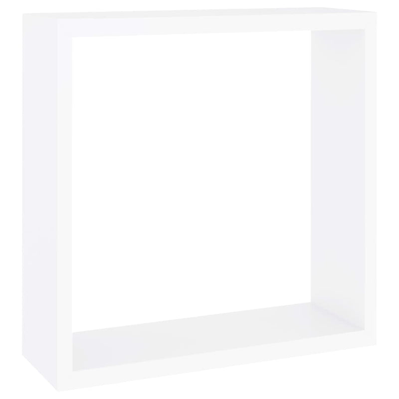 Wall Cube Shelves 3 pcs White MDF