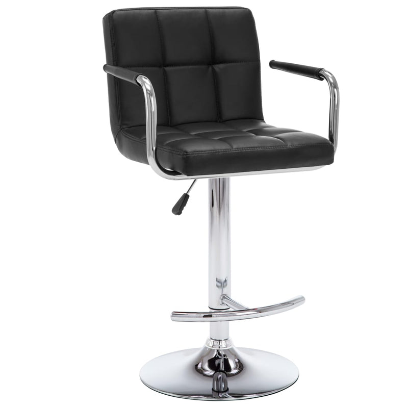 Bar Stools 2 pcs Black Faux Leather
