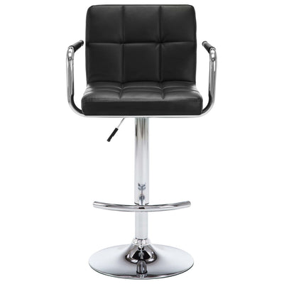Bar Stools 2 pcs Black Faux Leather