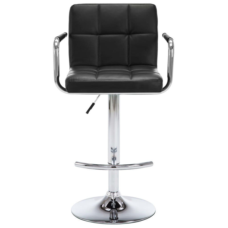 Bar Stools 2 pcs Black Faux Leather