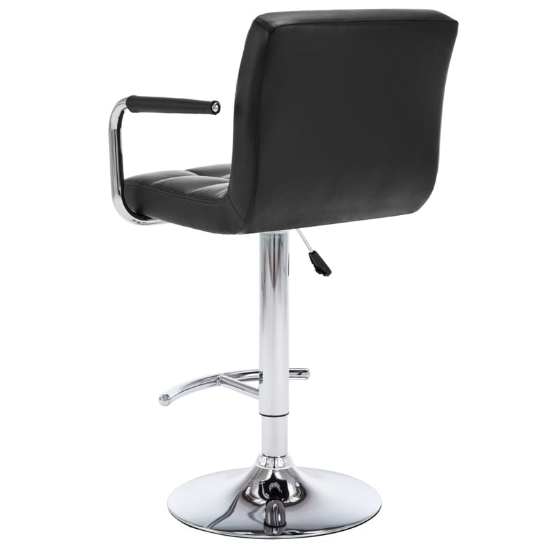 Bar Stools 2 pcs Black Faux Leather