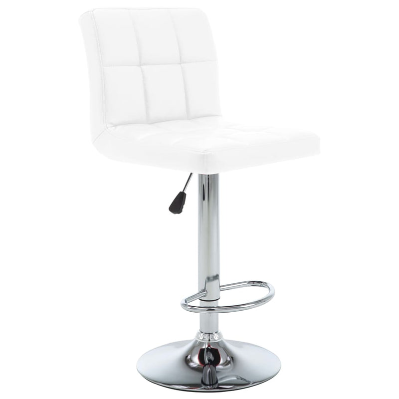 Bar Stools 2 pcs White Faux Leather