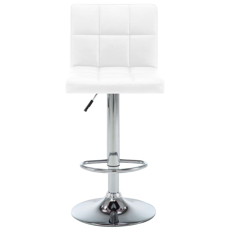 Bar Stools 2 pcs White Faux Leather