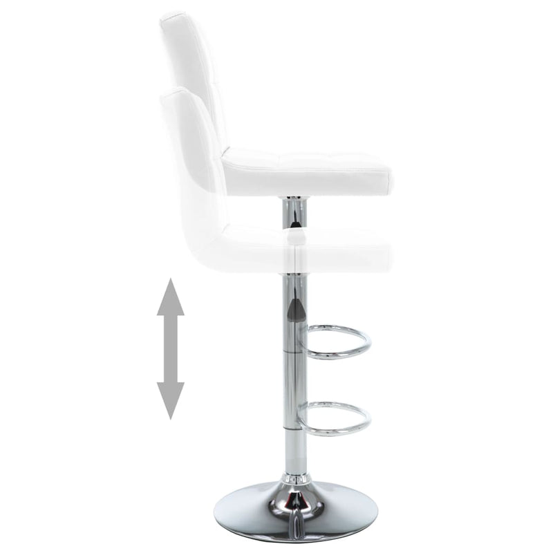 Bar Stools 2 pcs White Faux Leather