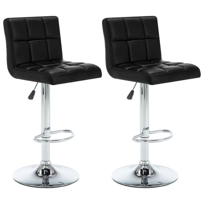 Bar Stools 2 pcs Black Faux Leather