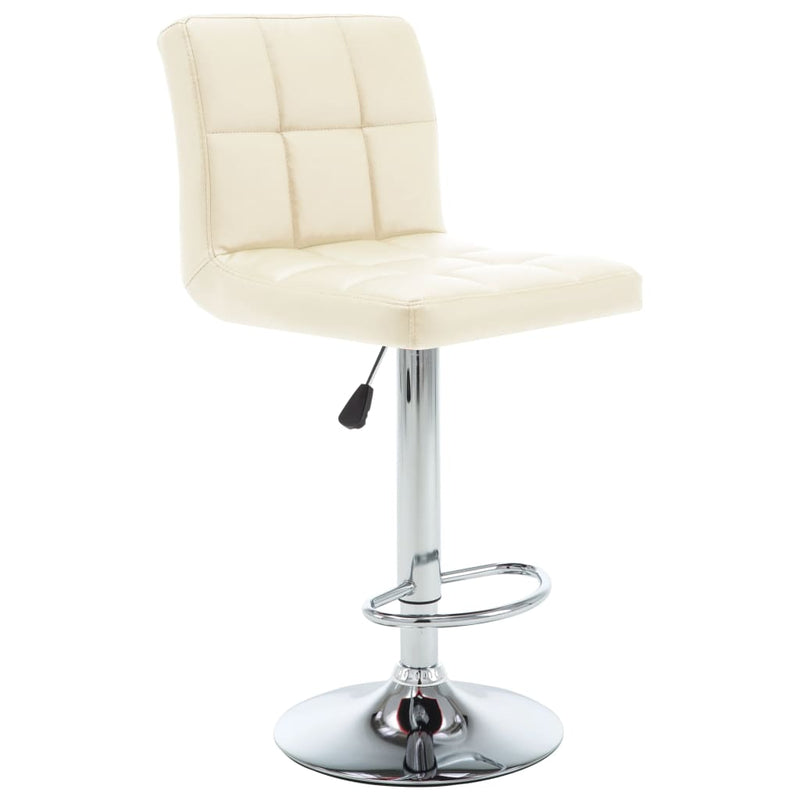 Bar Stools 2 pcs Cream Faux Leather
