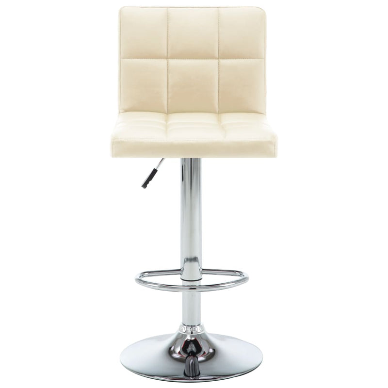 Bar Stools 2 pcs Cream Faux Leather