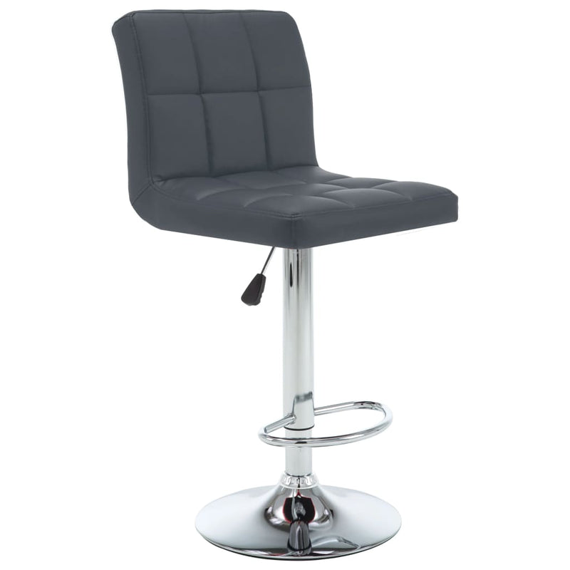 Bar Stools 2 pcs Grey Faux Leather