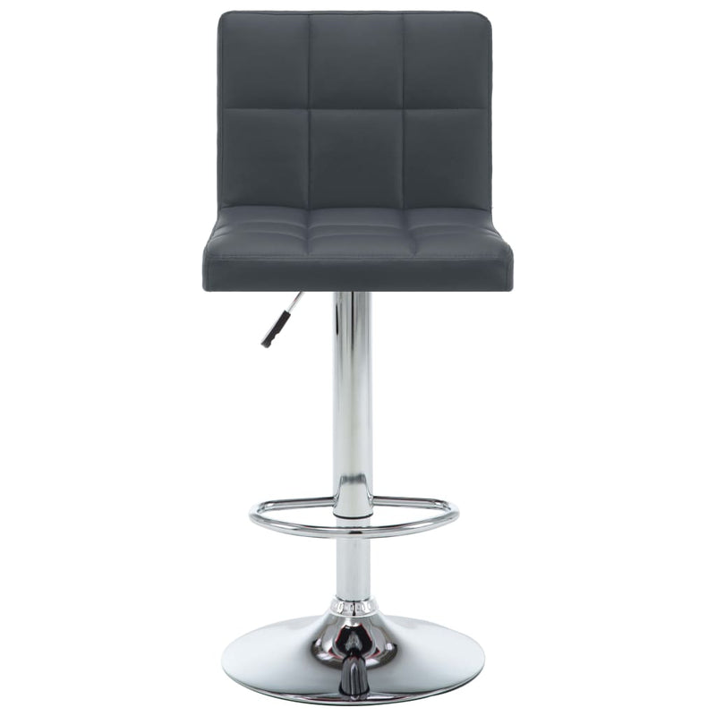 Bar Stools 2 pcs Grey Faux Leather