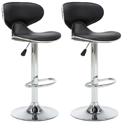 Bar Stools 2 pcs Black Faux Leather