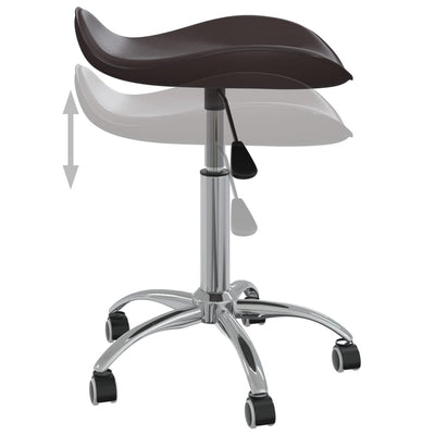 Salon Spa Stool Brown Faux Leather