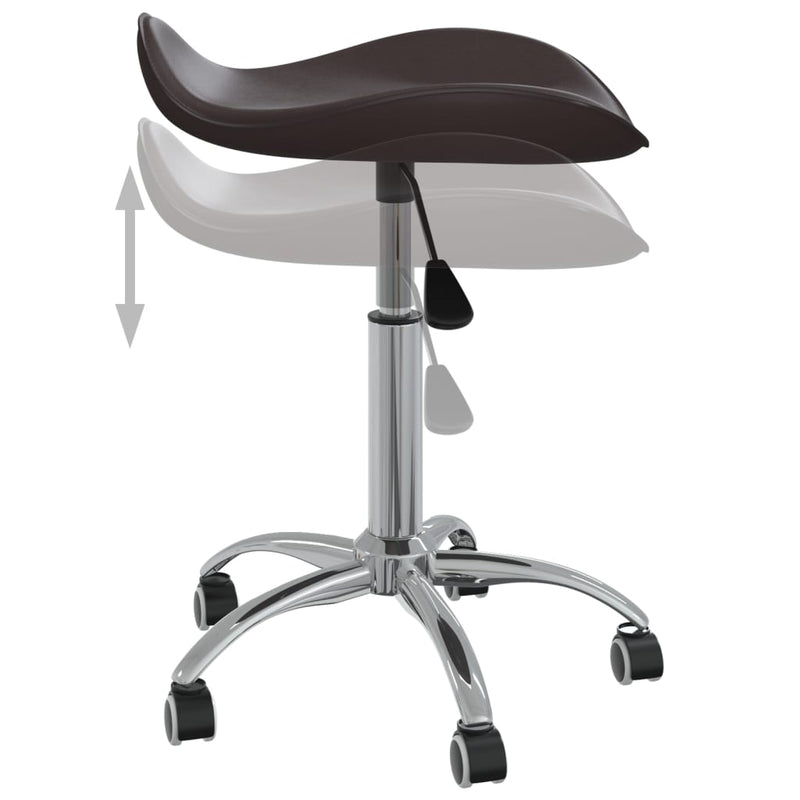 Salon Spa Stool Brown Faux Leather