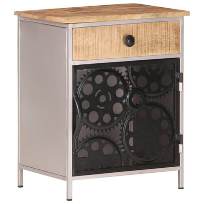 Bedside Cabinet 40x30x50 cm Rough Mango Wood