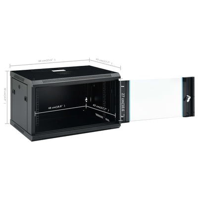 6U Wall Mounted Network Cabinet 19" IP20 600x450x375 mm