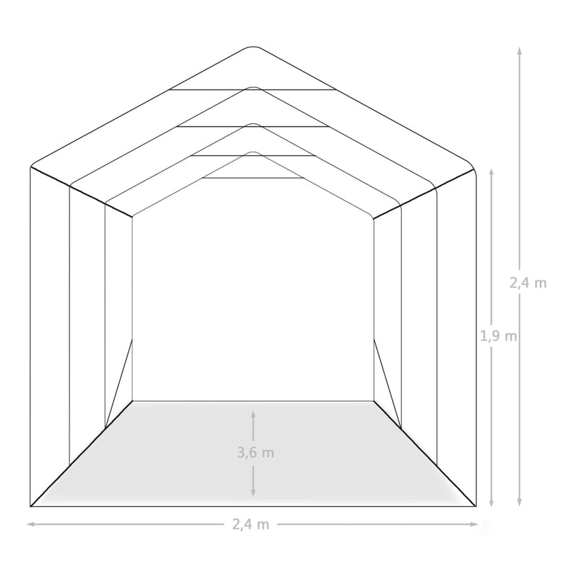 Garage Tent PVC 2.4x3.6 m Green