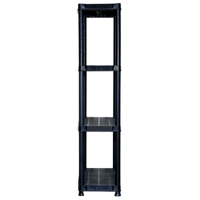 Storage Shelf 4-Tier Black 61x30.5x130 cm Plastic