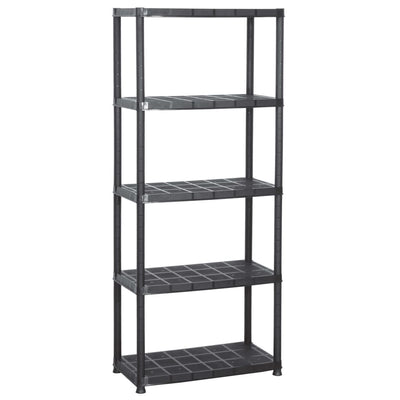 Storage Shelf 5-Tier Black 71x38x170 cm Plastic