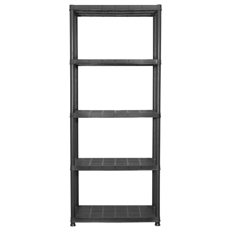 Storage Shelf 5-Tier Black 71x38x170 cm Plastic