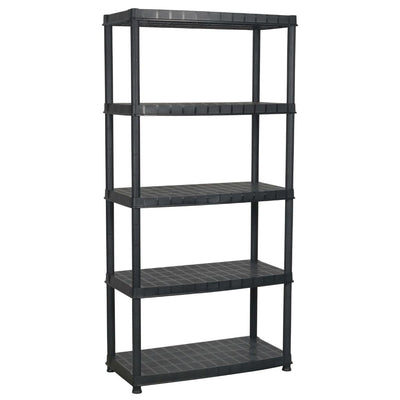 Storage Shelf 5-Tier Black 91.5x45.7x185 cm Plastic