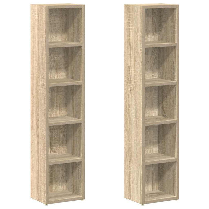 CD Cabinets 2 pcs Sonoma Oak 21x16x93.5 cm Engineered Wood