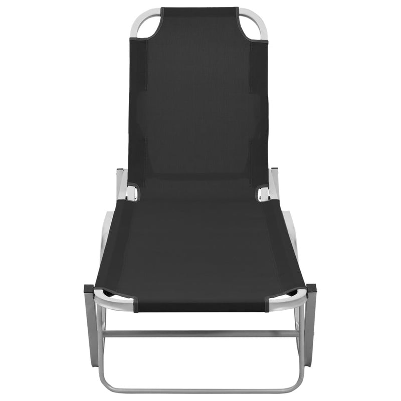 Sun Lounger Aluminium and Textilene Black