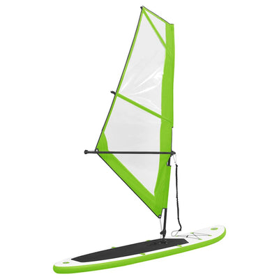 Inflatable Stand Up Paddleboard with Sail Set Green and White