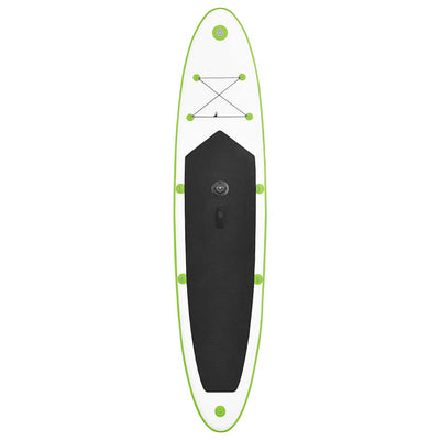 Inflatable Stand Up Paddleboard with Sail Set Green and White