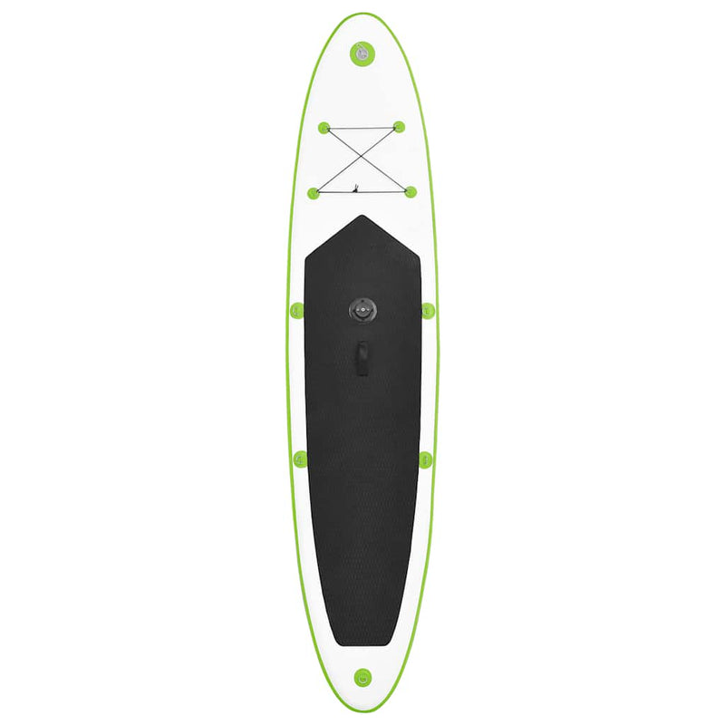 Inflatable Stand Up Paddleboard with Sail Set Green and White