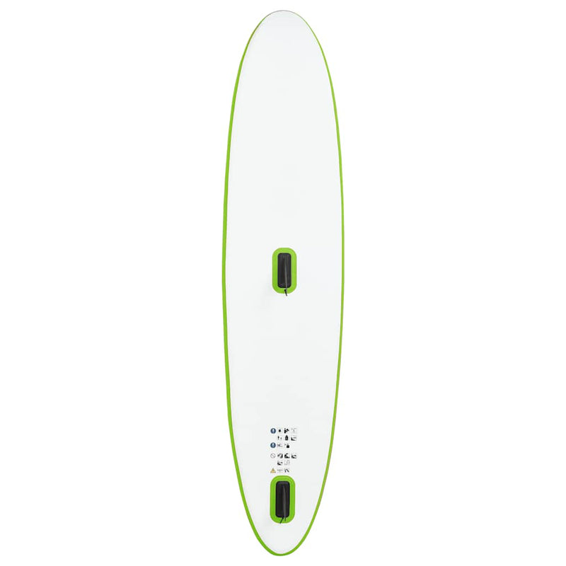 Inflatable Stand Up Paddleboard with Sail Set Green and White