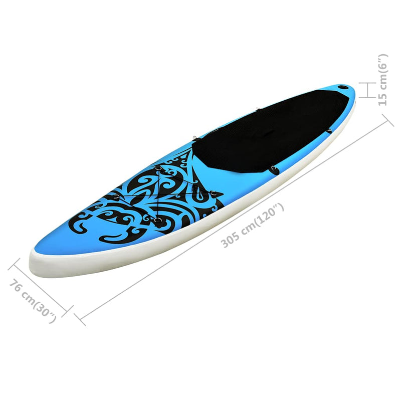 Inflatable Stand Up Paddleboard Set 305x76x15 cm Blue