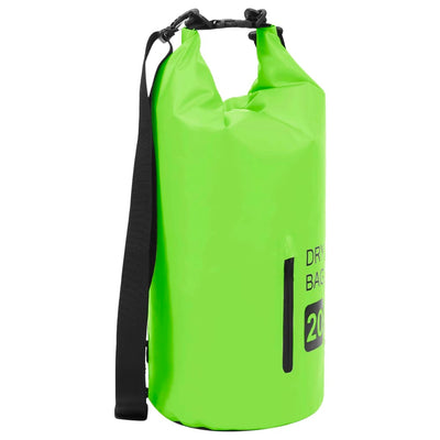 Dry Bag with Zipper Green 20 L PVC