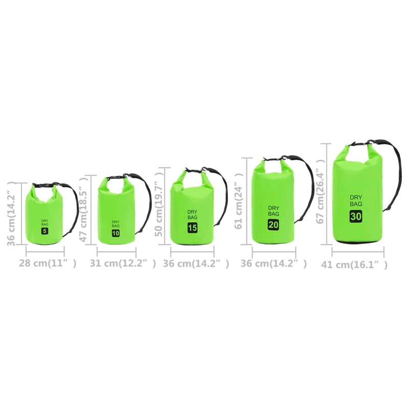 Dry Bag Green 5 L PVC