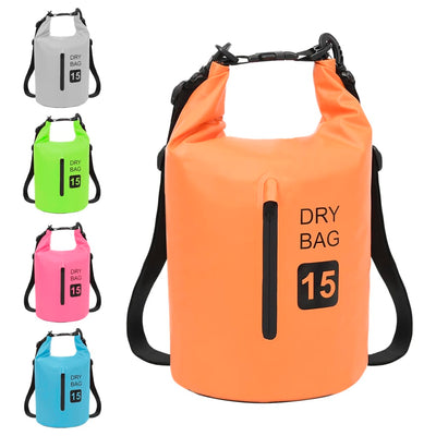 Dry Bag with Zipper Orange 15 L PVC