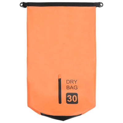 Dry Bag with Zipper Orange 30 L PVC