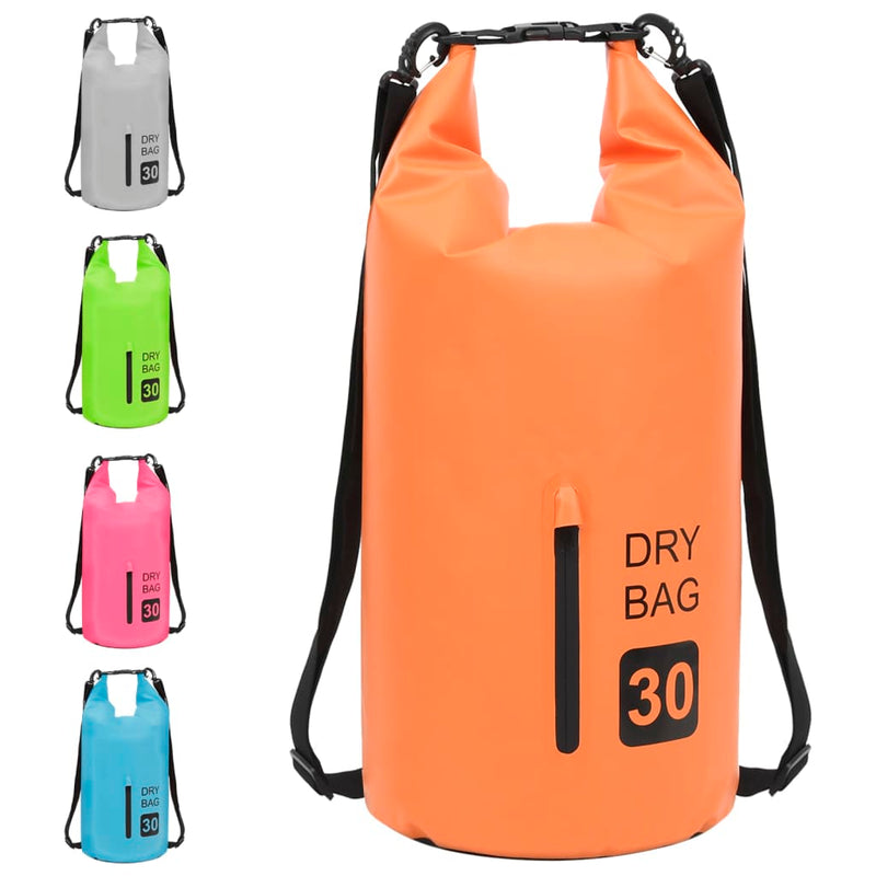 Dry Bag with Zipper Orange 30 L PVC