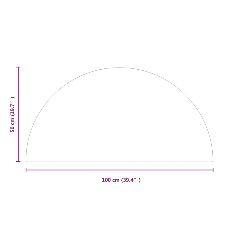 Fireplace Glass Plate Half Round 1000x500 mm