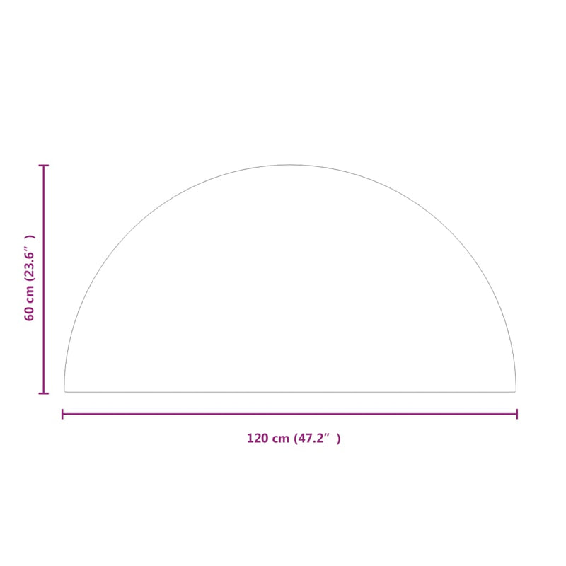 Fireplace Glass Plate Half Round 1200x600 mm