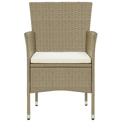 Garden Dining Chairs 2 pcs Poly Rattan Beige