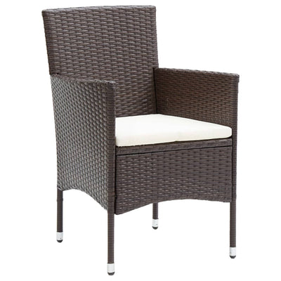 Garden Dining Chairs 2 pcs Poly Rattan Brown