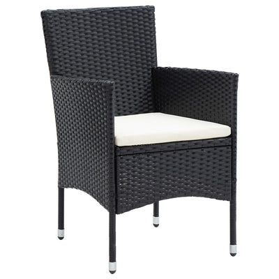 Garden Dining Chairs 4 pcs Poly Rattan Black