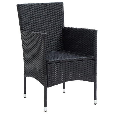 Garden Dining Chairs 4 pcs Poly Rattan Black