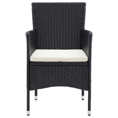 Garden Dining Chairs 4 pcs Poly Rattan Black