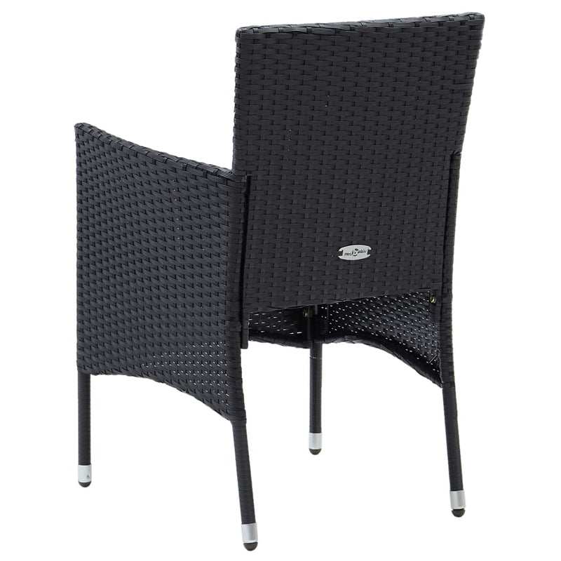 Garden Dining Chairs 4 pcs Poly Rattan Black