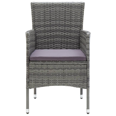 Garden Dining Chairs 4 pcs Poly Rattan Grey